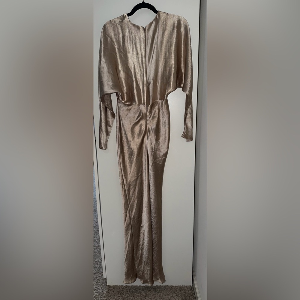 Satin Slip Midi Dress in Champagne - Picture 5 of 7